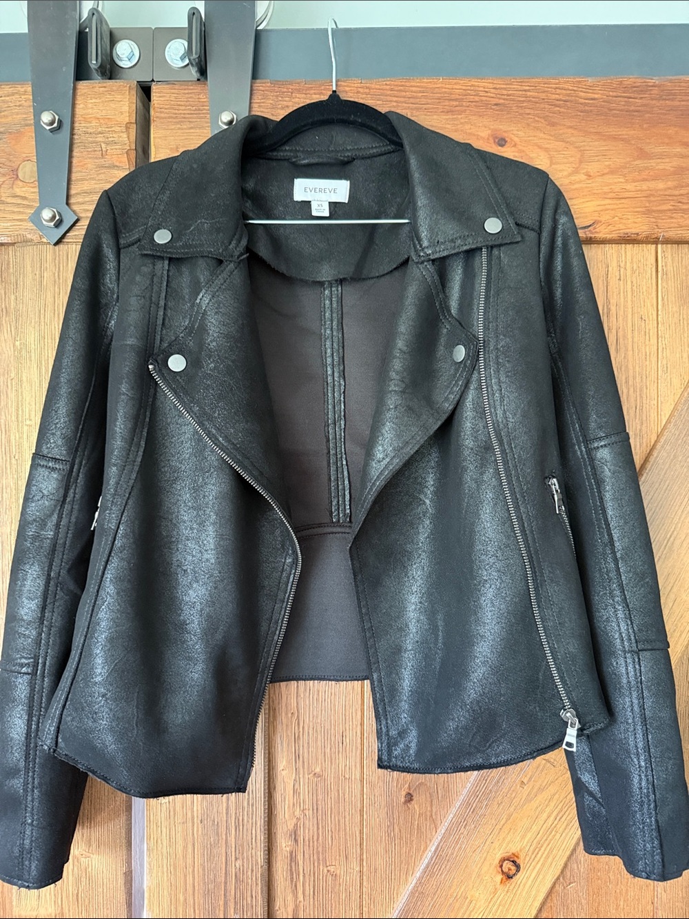 Evereve faux leather black moto jacket